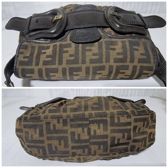 Authentic Fendi Tobbaco Zucca Canvas and Leather B Bis Hobo Shoulder Bag… - Picture 13 of 14